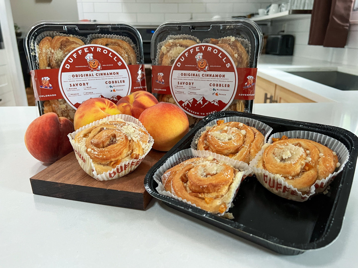 One Dozen Peach Cobbler Rolls